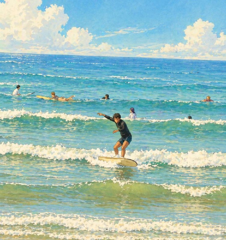 Surfing in Weligama, Sri Lanka